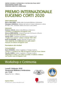 Premio Internazionale Eugenio Corti 2020